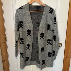 Warehouse One Gray Skull Cardigan - XS